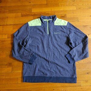 Vineyard Vines Men's XL Navy Blue Lime Green 1/4 Zip Pullover Sweatshirt